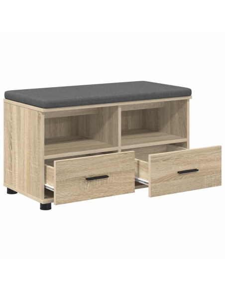 Panca per ingresso con cuscino Rovere Sonoma 80 x 38 x 46 cm