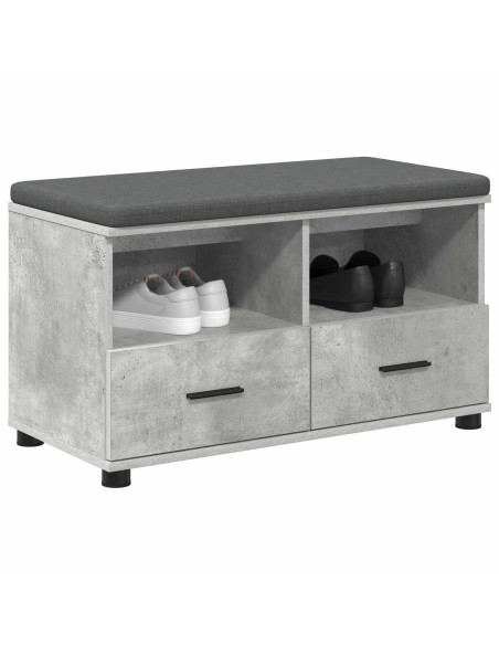 Panca per ingresso con cuscino Grigio cemento 80 x 38 x 46 cm