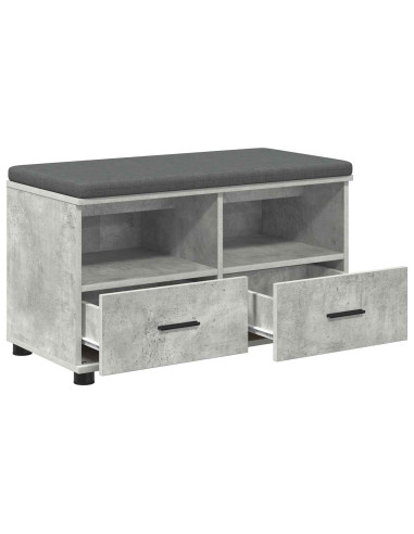 Panca per ingresso con cuscino Grigio cemento 80 x 38 x 46 cm
