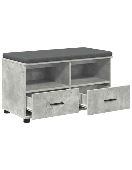 Panca per ingresso con cuscino Grigio cemento 80 x 38 x 46 cm