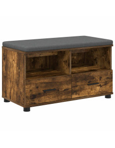 Panca per ingresso con cuscino Rovere fumé 80 x 38 x 46 cm 2