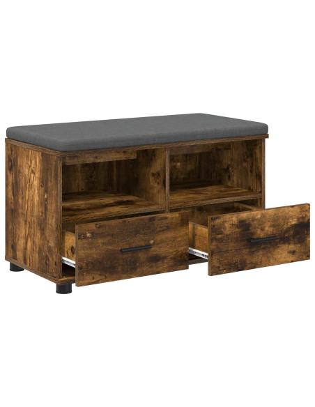 Panca per ingresso con cuscino Rovere fumé 80 x 38 x 46 cm
