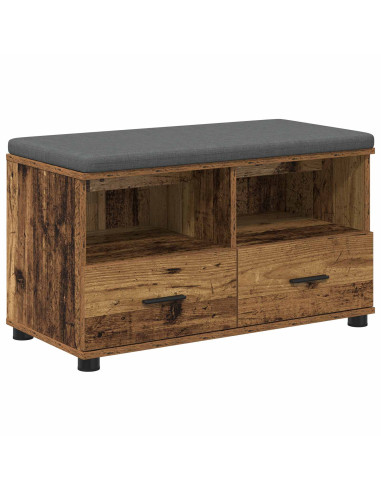 Panca per ingresso con cuscino Legno vecchio 80 x 38 x 46 cm