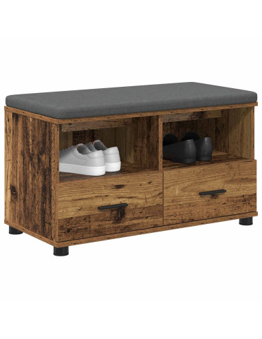 Panca per ingresso con cuscino Legno vecchio 80 x 38 x 46 cm