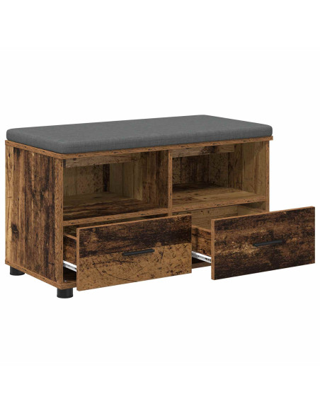 Panca per ingresso con cuscino Legno vecchio 80 x 38 x 46 cm