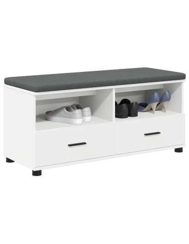 Panca per ingresso con cuscino Bianco 100 x 38 x 46 cm