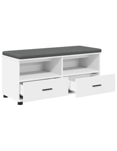 Panca per ingresso con cuscino Bianco 100 x 38 x 46 cm