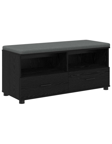 Panca per ingresso con cuscino Rovere Nero 100 x 38 x 46 cm