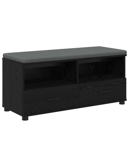 Panca per ingresso con cuscino Rovere Nero 100 x 38 x 46 cm