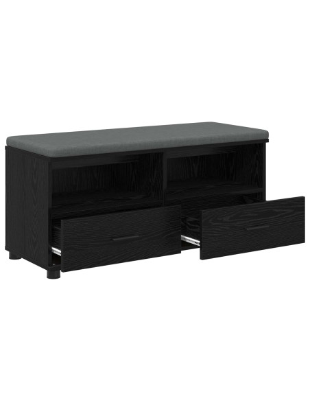 Panca per ingresso con cuscino Rovere Nero 100 x 38 x 46 cm