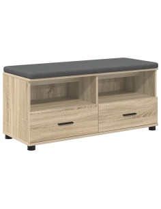 Panca per ingresso con cuscino Rovere Sonoma 100 x 38 x 46 cm 2