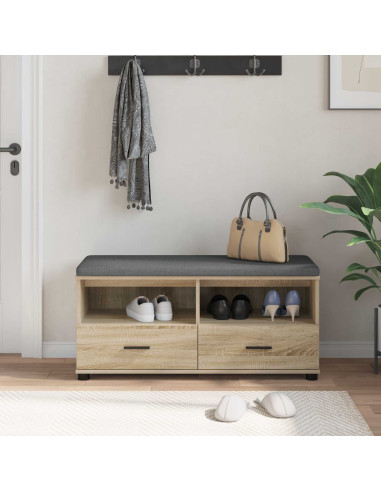 Panca per ingresso con cuscino Rovere Sonoma 100 x 38 x 46 cm