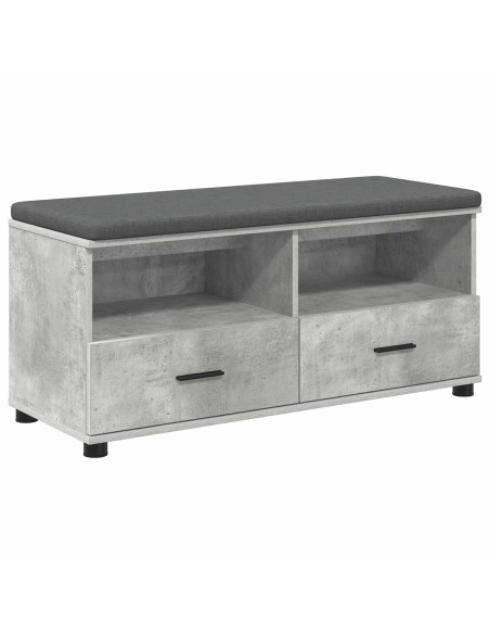 Panca per ingresso con cuscino Grigio cemento 100 x 38 x 46 cm