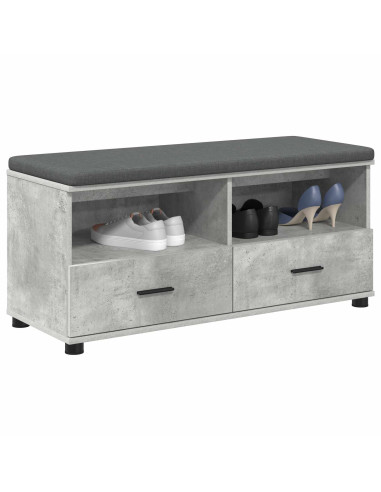 Panca per ingresso con cuscino Grigio cemento 100 x 38 x 46 cm