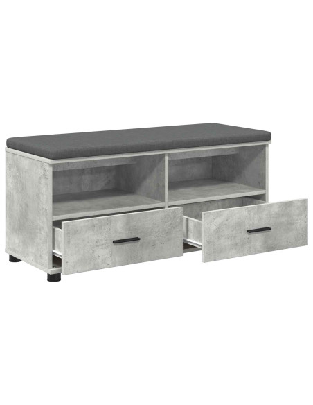 Panca per ingresso con cuscino Grigio cemento 100 x 38 x 46 cm