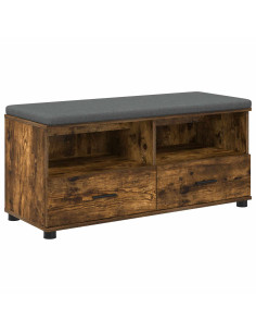 Panca per ingresso con cuscino Rovere fumé 100 x 38 x 46 cm 2