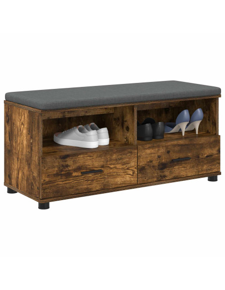 Panca per ingresso con cuscino Rovere fumé 100 x 38 x 46 cm