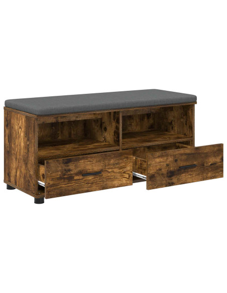 Panca per ingresso con cuscino Rovere fumé 100 x 38 x 46 cm