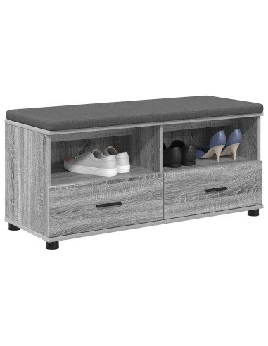 Panca per ingresso con cuscino Grigio Sonoma 100 x 38 x 46 cm