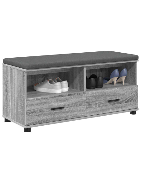 Panca per ingresso con cuscino Grigio Sonoma 100 x 38 x 46 cm