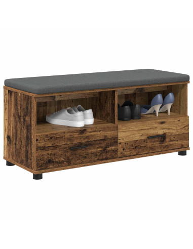 Panca per ingresso con cuscino Legno vecchio 100 x 38 x 46 cm