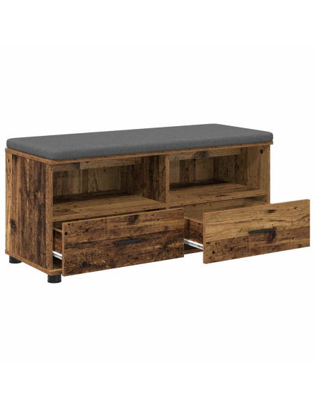Panca per ingresso con cuscino Legno vecchio 100 x 38 x 46 cm