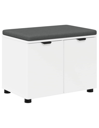 Panca per ingresso con cuscino con porta Bianco 60 x 38 x 46 cm