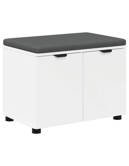 Panca per ingresso con cuscino con porta Bianco 60 x 38 x 46 cm