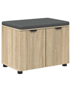 Panca per ingresso con cuscino Rovere Sonoma 60 x 38 x 46 cm 2