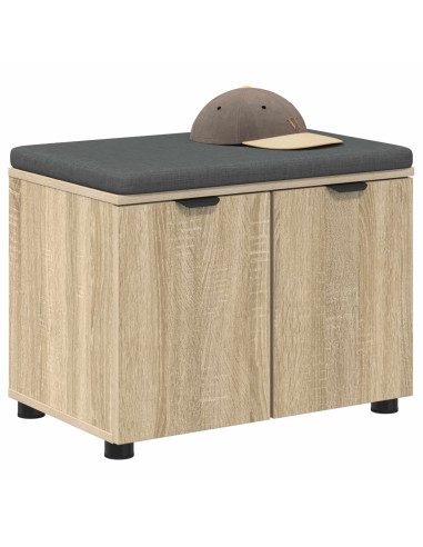 Panca per ingresso con cuscino Rovere Sonoma 60 x 38 x 46 cm