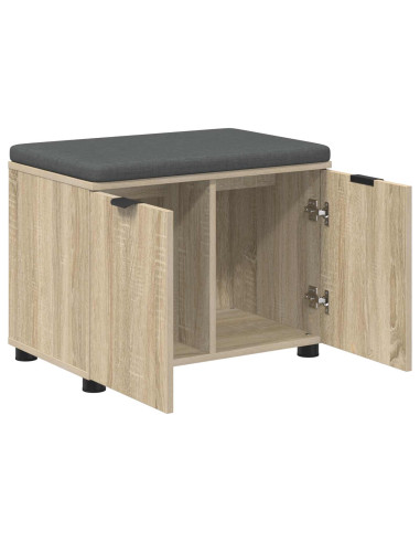 Panca per ingresso con cuscino Rovere Sonoma 60 x 38 x 46 cm