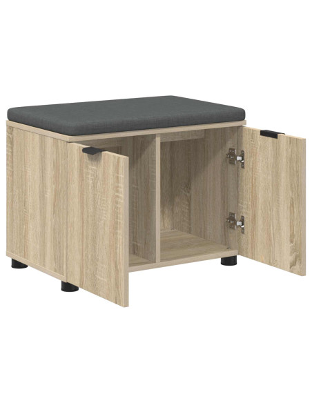 Panca per ingresso con cuscino Rovere Sonoma 60 x 38 x 46 cm