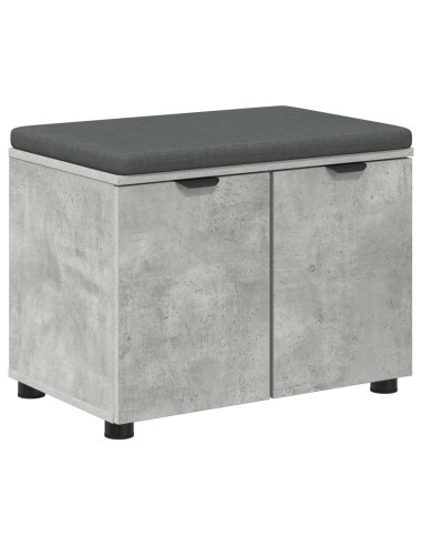 Panca per ingresso con cuscino Grigio cemento 60 x 38 x 46 cm