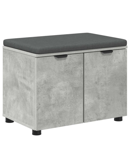 Panca per ingresso con cuscino Grigio cemento 60 x 38 x 46 cm