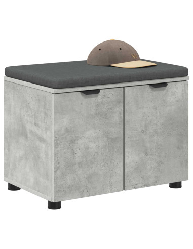 Panca per ingresso con cuscino Grigio cemento 60 x 38 x 46 cm
