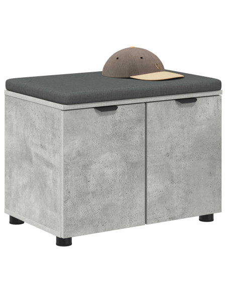 Panca per ingresso con cuscino Grigio cemento 60 x 38 x 46 cm