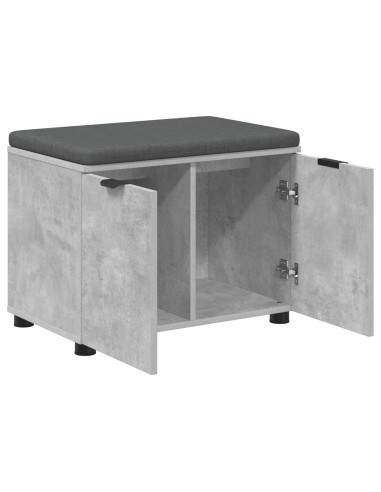 Panca per ingresso con cuscino Grigio cemento 60 x 38 x 46 cm