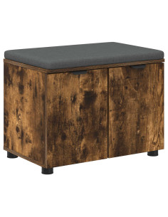 Panca per ingresso con cuscino Rovere fumé 60 x 38 x 46 cm 2