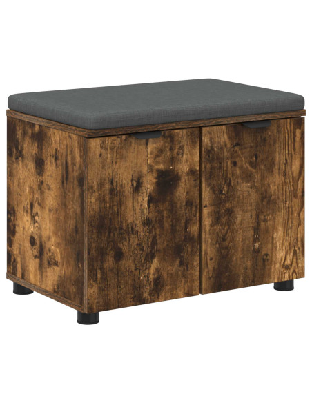Panca per ingresso con cuscino Rovere fumé 60 x 38 x 46 cm