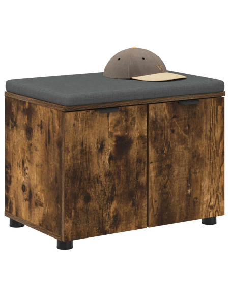 Panca per ingresso con cuscino Rovere fumé 60 x 38 x 46 cm