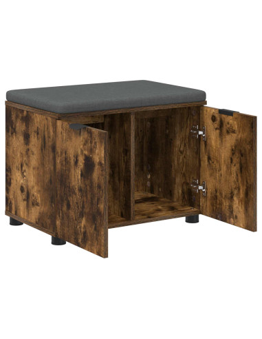 Panca per ingresso con cuscino Rovere fumé 60 x 38 x 46 cm