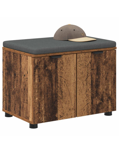 Panca per ingresso con cuscino Legno vecchio 60 x 38 x 46 cm