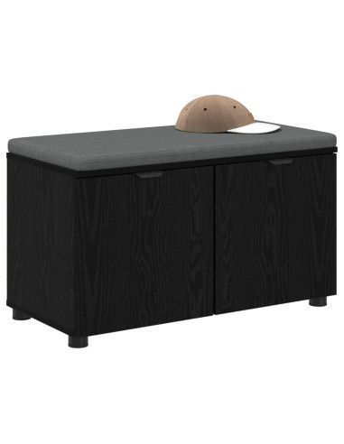 Panca per ingresso con cuscino Rovere Nero 80 x 46 x 46 cm