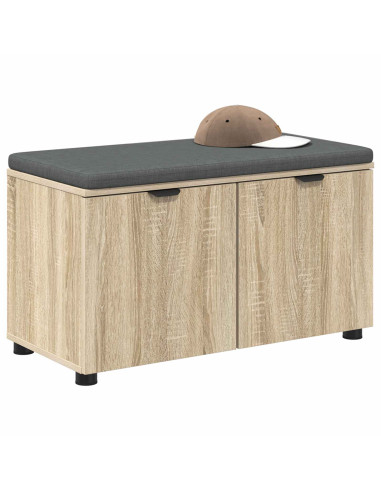 Panca per ingresso con cuscino Rovere Sonoma 80 x 46 x 46 cm