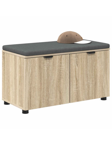 Panca per ingresso con cuscino Rovere Sonoma 80 x 46 x 46 cm