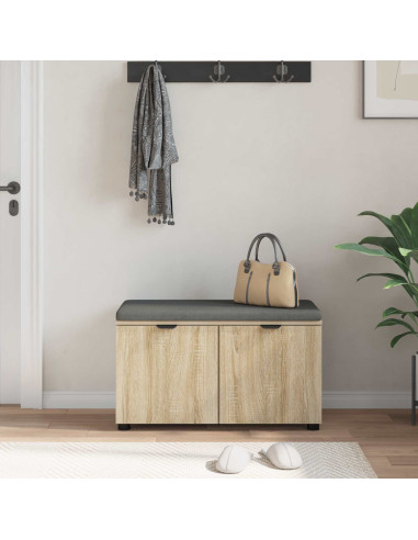 Panca per ingresso con cuscino Rovere Sonoma 80 x 46 x 46 cm