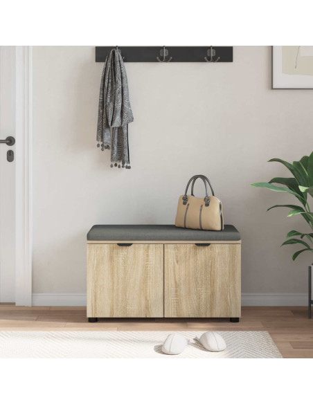 Panca per ingresso con cuscino Rovere Sonoma 80 x 46 x 46 cm