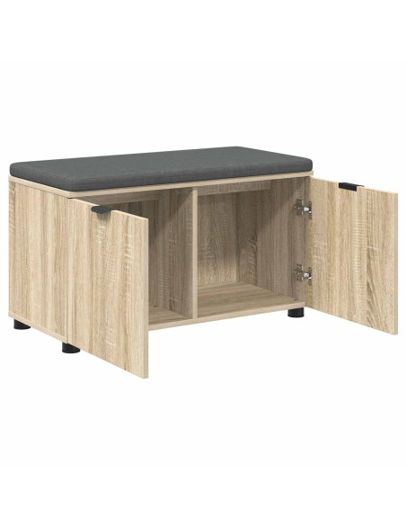 Panca per ingresso con cuscino Rovere Sonoma 80 x 46 x 46 cm