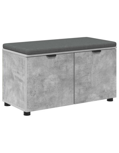 Panca per ingresso con cuscino Grigio cemento 80 x 46 x 46 cm