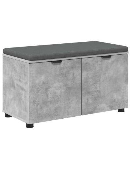 Panca per ingresso con cuscino Grigio cemento 80 x 46 x 46 cm